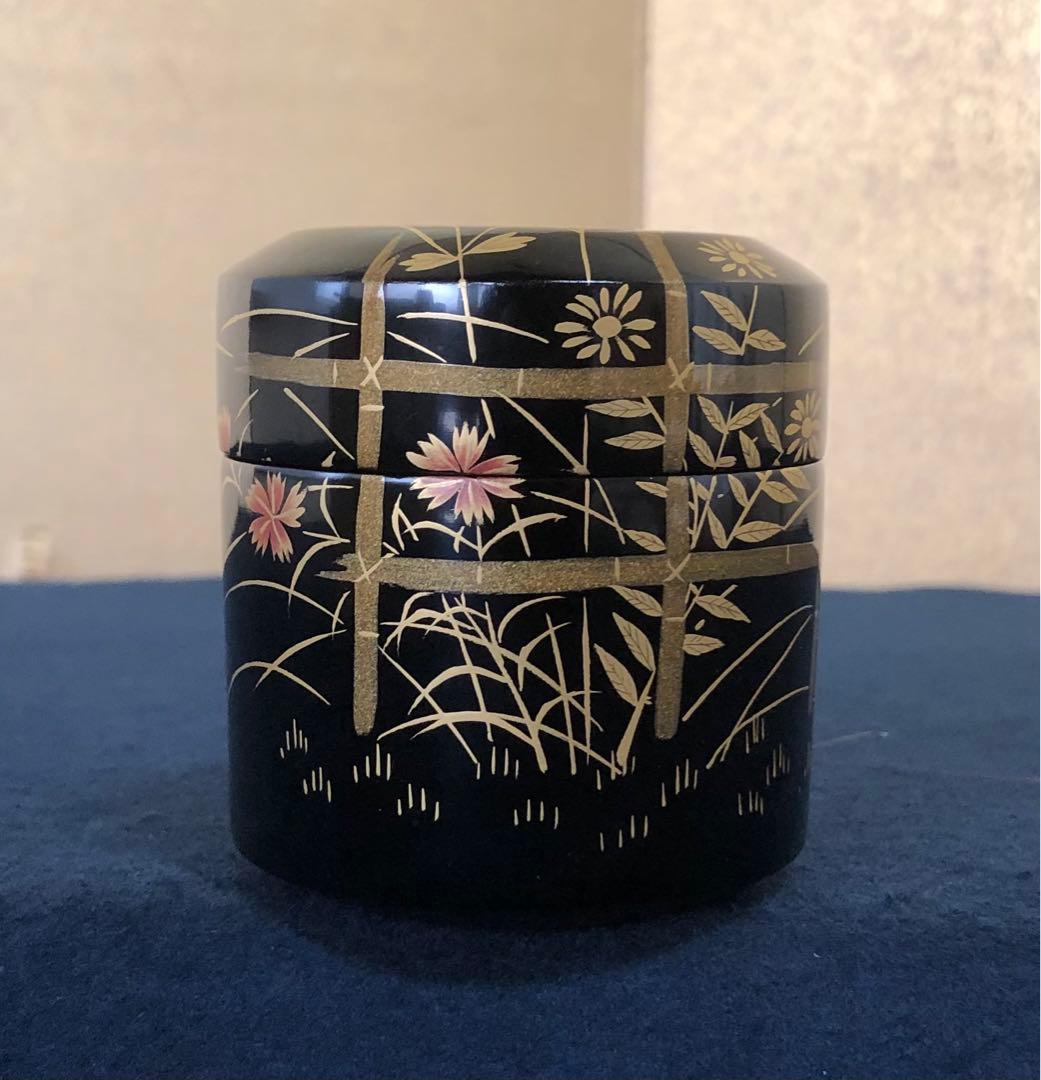 割引❗️《R》茶道具 秋草蒔絵 雪吹棗 松峰作 共箱 元箱　260116き4