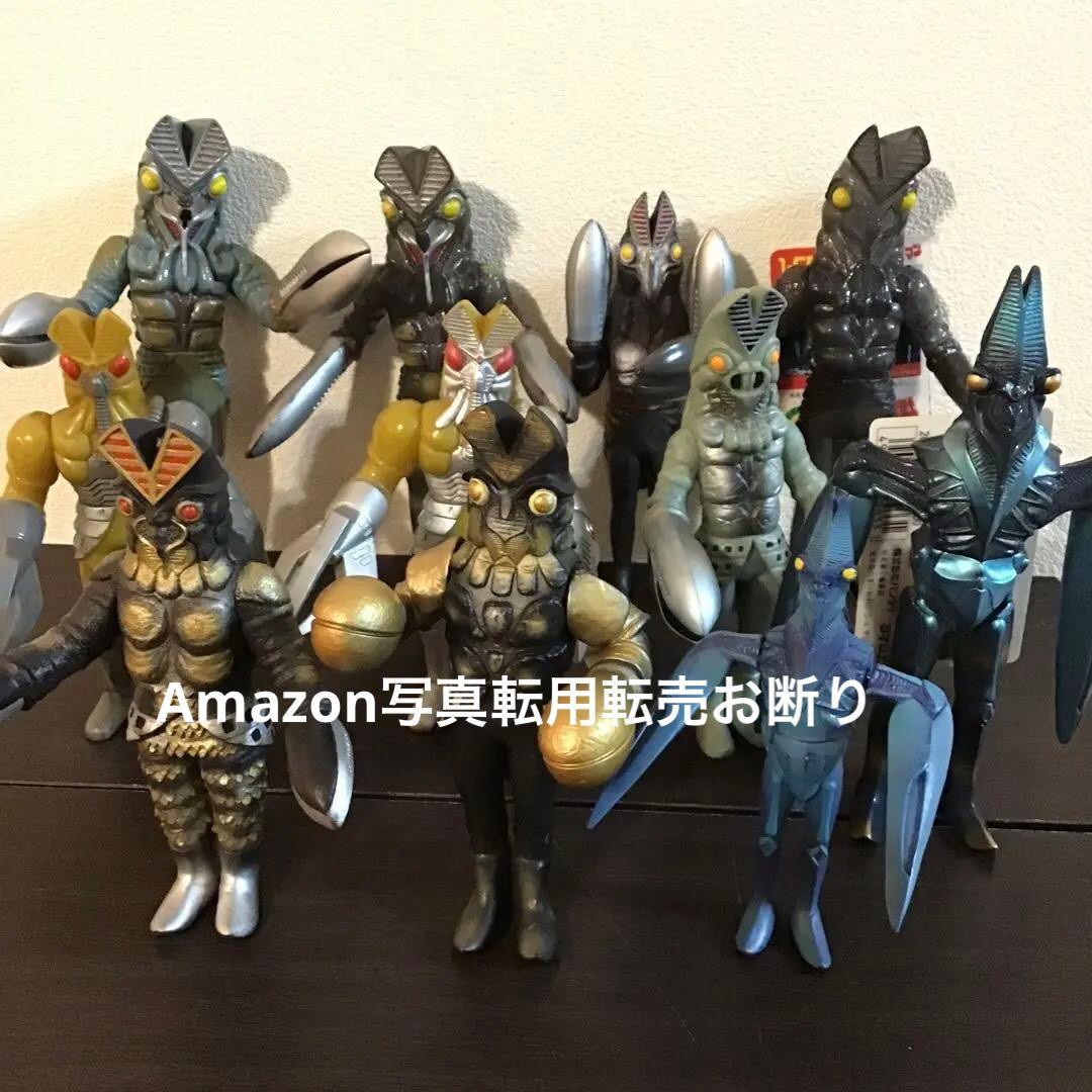 バルタン星人11体セット　分身バージョン　パワード・バルタン　ジュニア他　ソフビ
