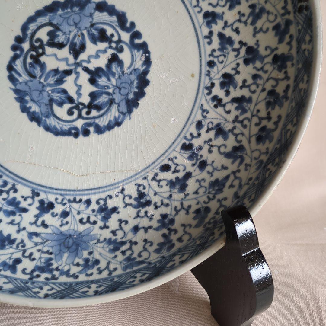 古伊万里 花唐草 大皿 江戸中期 31㎝