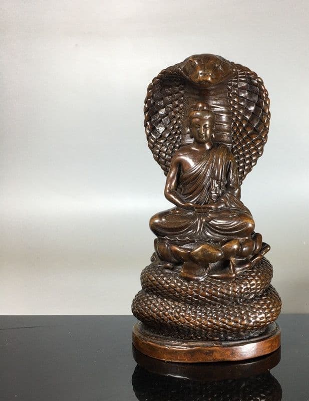 仏教美術 龍尊王 蛇王菩薩 銅像 開運 鎮宅 守護 風水 工芸品 置物